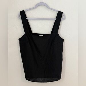J.Crew Factory Women's Linen Blend Tank Black L